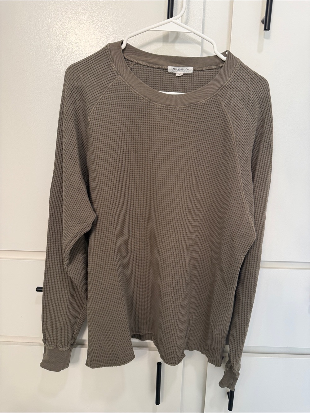 Lady White Co. Men’s Waffle-Knit Crewneck Sweater - Taupe Brown